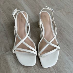 & Other Stories Block Heel Sandals - Cream/Beige